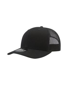 '6 Panel Mid Profile Structured Cotton Blend Trucker'