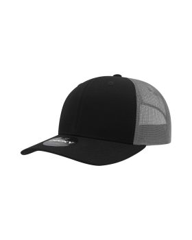 '6 Panel Mid Profile Structured Cotton Blend Trucker'