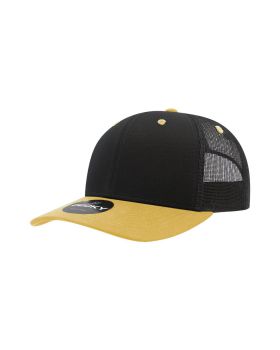 '6 Panel Mid Profile Structured Cotton Blend Trucker'