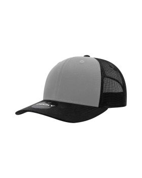 '6 Panel Mid Profile Structured Cotton Blend Trucker'