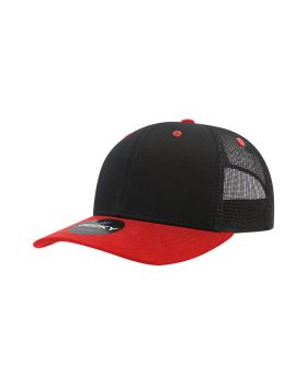 '6 Panel Mid Profile Structured Cotton Blend Trucker'
