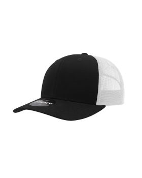 '6 Panel Mid Profile Structured Cotton Blend Trucker'