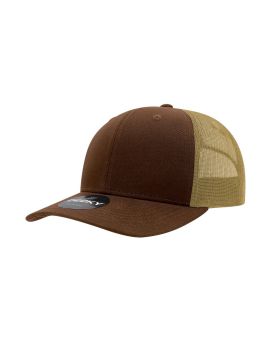 '6 Panel Mid Profile Structured Cotton Blend Trucker'