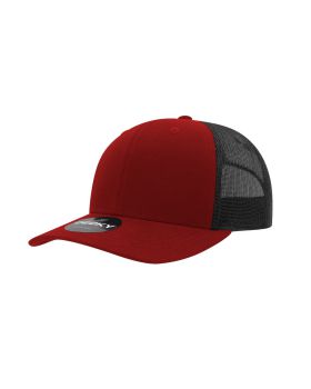 '6 Panel Mid Profile Structured Cotton Blend Trucker'