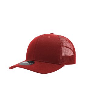 '6 Panel Mid Profile Structured Cotton Blend Trucker'