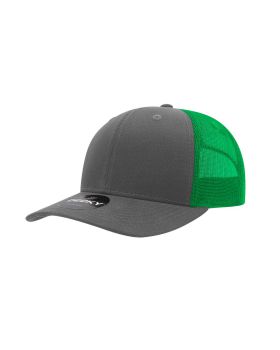 '6 Panel Mid Profile Structured Cotton Blend Trucker'
