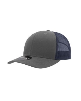 '6 Panel Mid Profile Structured Cotton Blend Trucker'