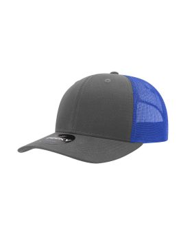 '6 Panel Mid Profile Structured Cotton Blend Trucker'