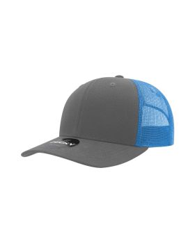 '6 Panel Mid Profile Structured Cotton Blend Trucker'