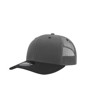 '6 Panel Mid Profile Structured Cotton Blend Trucker'