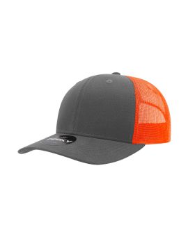 '6 Panel Mid Profile Structured Cotton Blend Trucker'