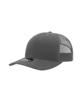 '6 Panel Mid Profile Structured Cotton Blend Trucker'