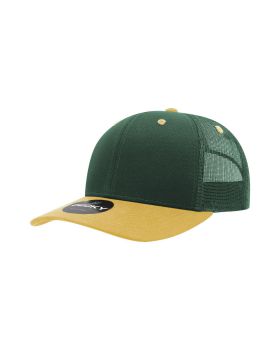 '6 Panel Mid Profile Structured Cotton Blend Trucker'