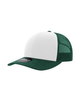 '6 Panel Mid Profile Structured Cotton Blend Trucker'