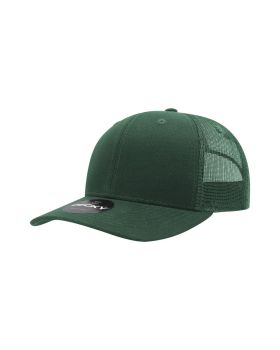 '6 Panel Mid Profile Structured Cotton Blend Trucker'