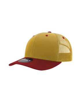 '6 Panel Mid Profile Structured Cotton Blend Trucker'