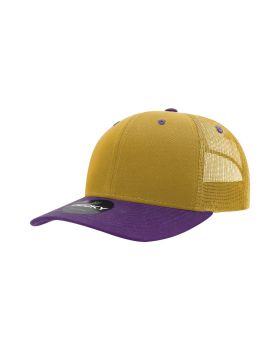 '6 Panel Mid Profile Structured Cotton Blend Trucker'