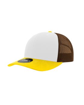 '6 Panel Mid Profile Structured Cotton Blend Trucker'