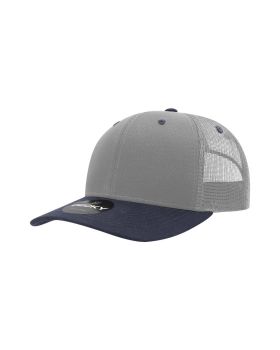 '6 Panel Mid Profile Structured Cotton Blend Trucker'