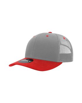 '6 Panel Mid Profile Structured Cotton Blend Trucker'