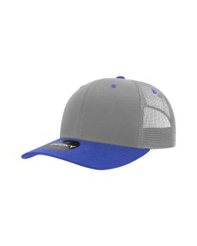 '6 Panel Mid Profile Structured Cotton Blend Trucker'