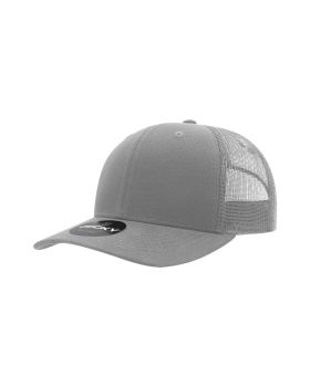 '6 Panel Mid Profile Structured Cotton Blend Trucker'