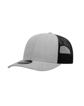 '6 Panel Mid Profile Structured Cotton Blend Trucker'