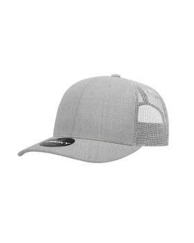 '6 Panel Mid Profile Structured Cotton Blend Trucker'