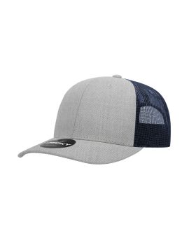 '6 Panel Mid Profile Structured Cotton Blend Trucker'