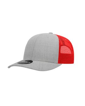 '6 Panel Mid Profile Structured Cotton Blend Trucker'