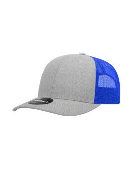 '6 Panel Mid Profile Structured Cotton Blend Trucker'