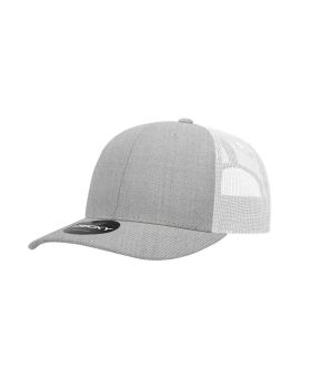 '6 Panel Mid Profile Structured Cotton Blend Trucker'