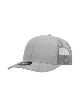 '6 Panel Mid Profile Structured Cotton Blend Trucker'