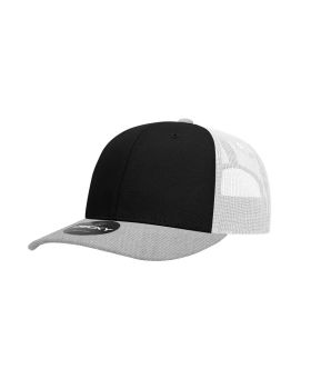 '6 Panel Mid Profile Structured Cotton Blend Trucker'