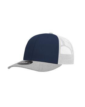 '6 Panel Mid Profile Structured Cotton Blend Trucker'