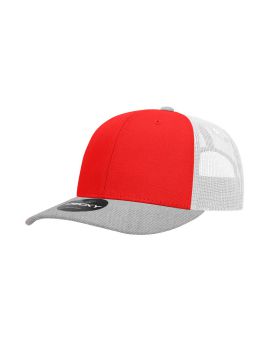'6 Panel Mid Profile Structured Cotton Blend Trucker'