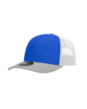 '6 Panel Mid Profile Structured Cotton Blend Trucker'