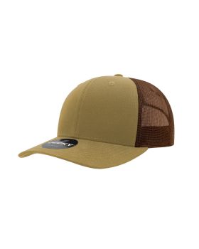 '6 Panel Mid Profile Structured Cotton Blend Trucker'
