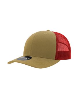 '6 Panel Mid Profile Structured Cotton Blend Trucker'