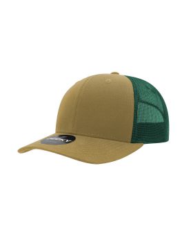 '6 Panel Mid Profile Structured Cotton Blend Trucker'