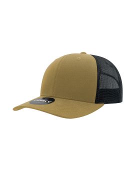 '6 Panel Mid Profile Structured Cotton Blend Trucker'