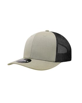 '6 Panel Mid Profile Structured Cotton Blend Trucker'