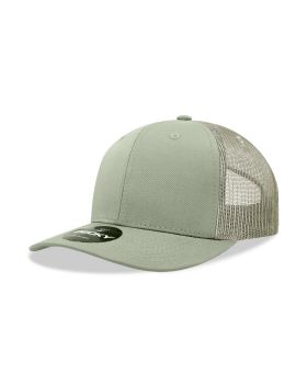 '6 Panel Mid Profile Structured Cotton Blend Trucker'