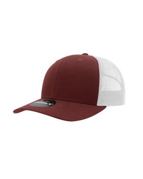 '6 Panel Mid Profile Structured Cotton Blend Trucker'