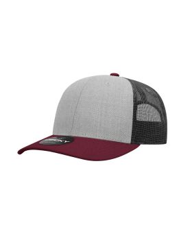 '6 Panel Mid Profile Structured Cotton Blend Trucker'