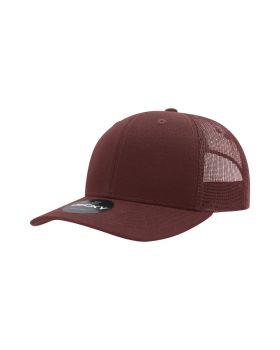 '6 Panel Mid Profile Structured Cotton Blend Trucker'
