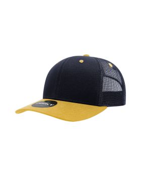 '6 Panel Mid Profile Structured Cotton Blend Trucker'