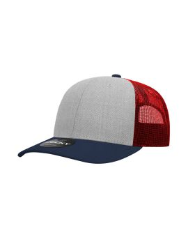 '6 Panel Mid Profile Structured Cotton Blend Trucker'