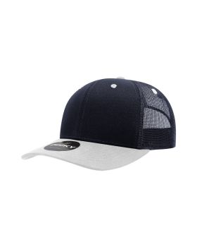 '6 Panel Mid Profile Structured Cotton Blend Trucker'