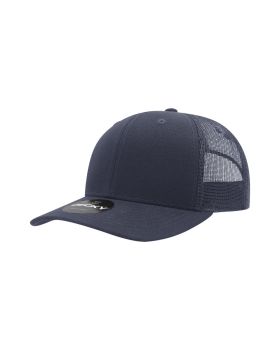'6 Panel Mid Profile Structured Cotton Blend Trucker'